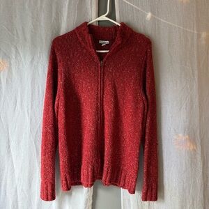 Croft & Barrow Red Zip-Up Sweater